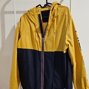 Tommy Hilfiger Yellow Navy Rain Jacket Sz Small
